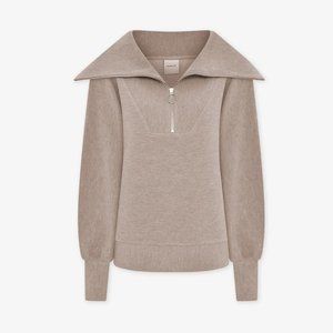 Varley Vine Half Zip Sweatshirt in Taupe Marl